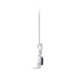 Hardy Brothers Jewellers | Pear Cut Sapphire and Diamond Halo Pendant in 18ct White Gold