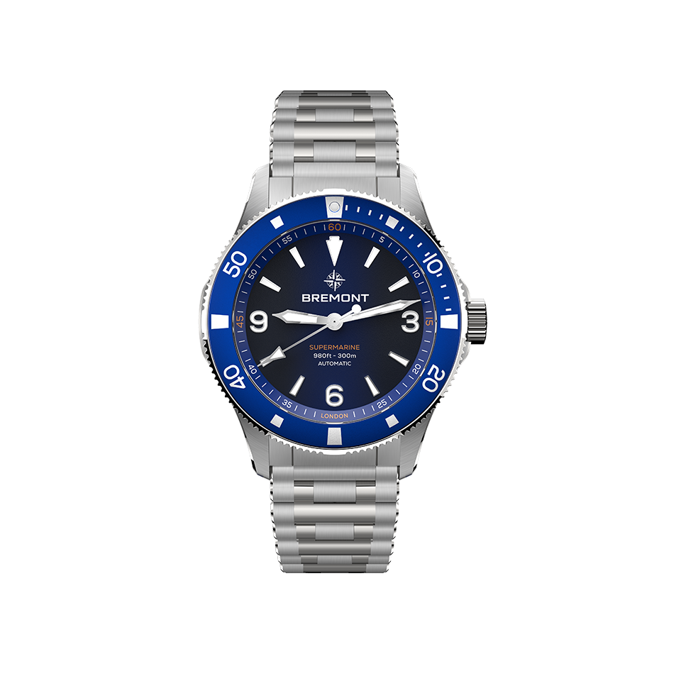 Bremont Supermarine Automatic 40mm Watch SM40-ND-SS-BL-B