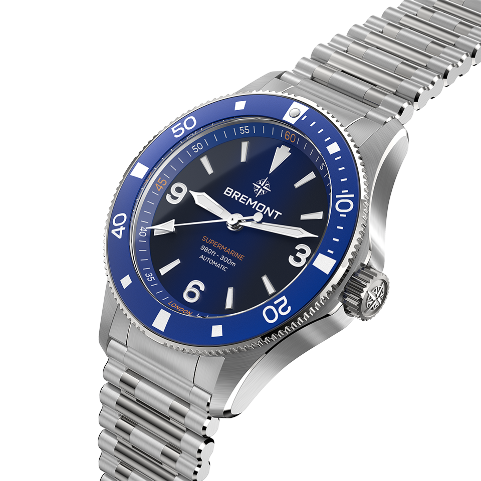 Bremont Supermarine Automatic 40mm Watch SM40-ND-SS-BL-B