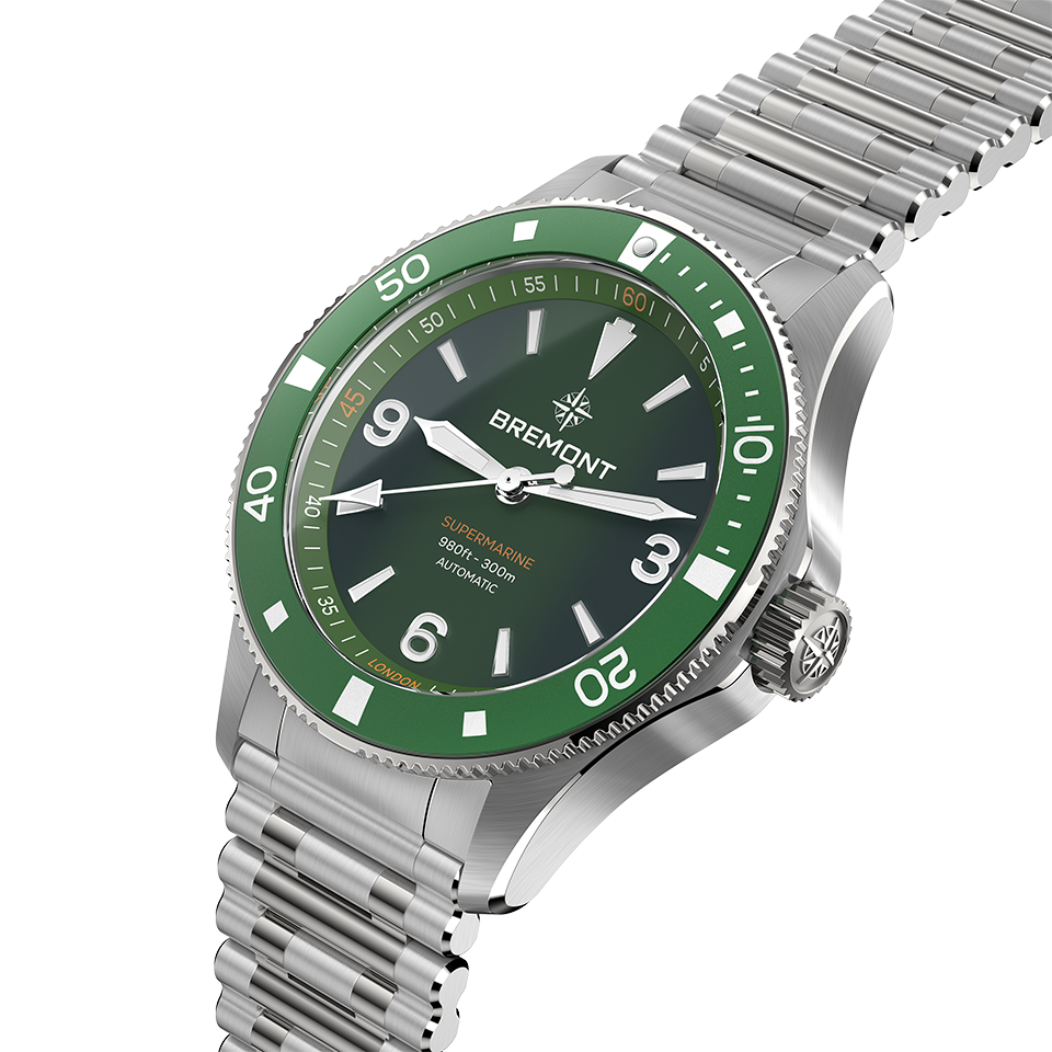 Bremont Supermarine Automatic 40mm Watch SM40-ND-SS-GN-B