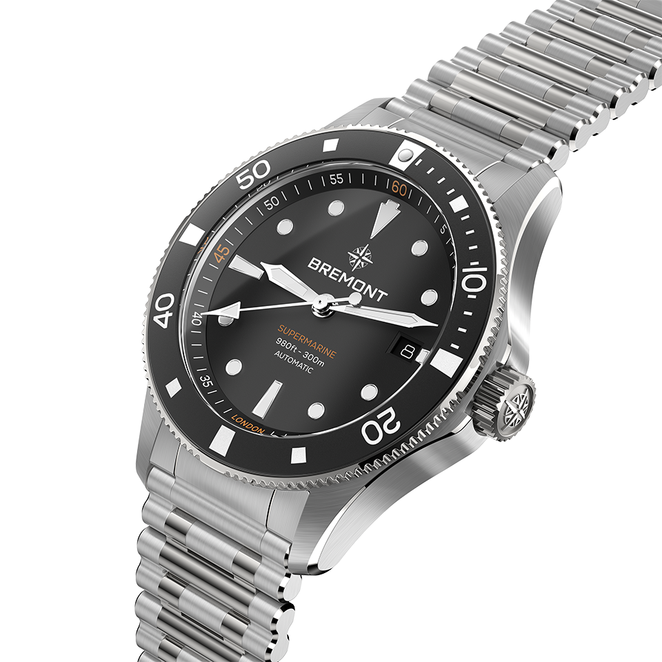 Bremont Supermarine Automatic 40mm Watch SM40-DT-SS-BK-B