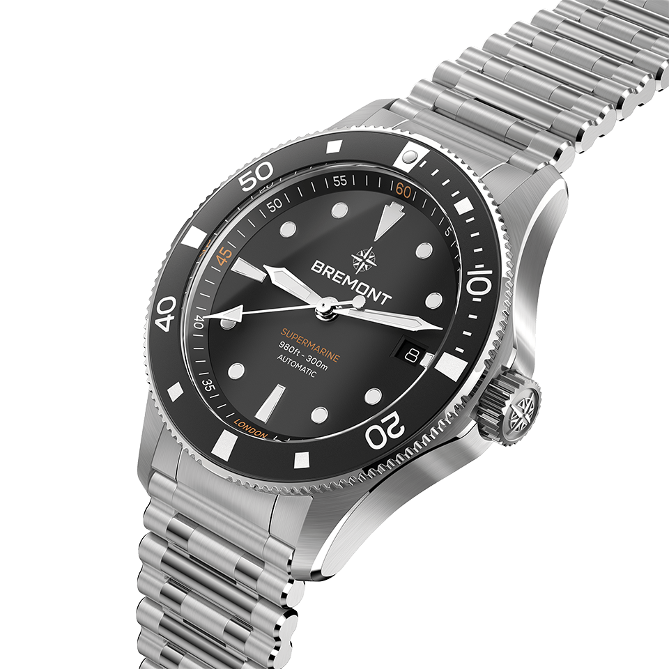 Bremont Supermarine Automatic 40mm Watch SM40-DT-SS-BK-B