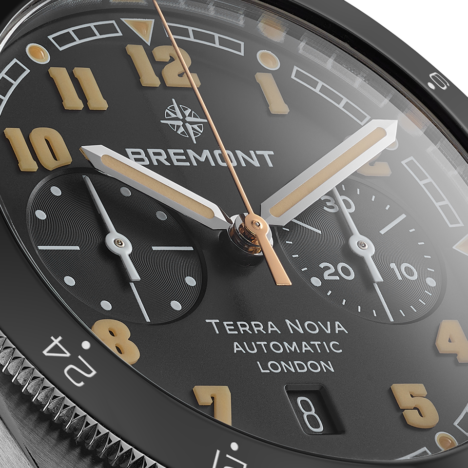 Bremont Terra Nova Automatic Chronograph 42.50mm Watch TN42-CHR-SS-BK-B