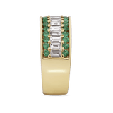 Hardy Brothers Jewellers | Baguette Statement Emerald and Diamond Ring in 18ct Yellow Gold