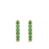 Hardy Brothers Jewellers | Ear Party Emerald Huggie Earrings in 18ct Yellow Gold