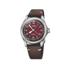 Oris x Cervo Volante Big Crown Pointer Date Men’s Automatic 40mm Watch 754 7785 4038SET, burgundy dial with pointer date on a brown deer leather strap.