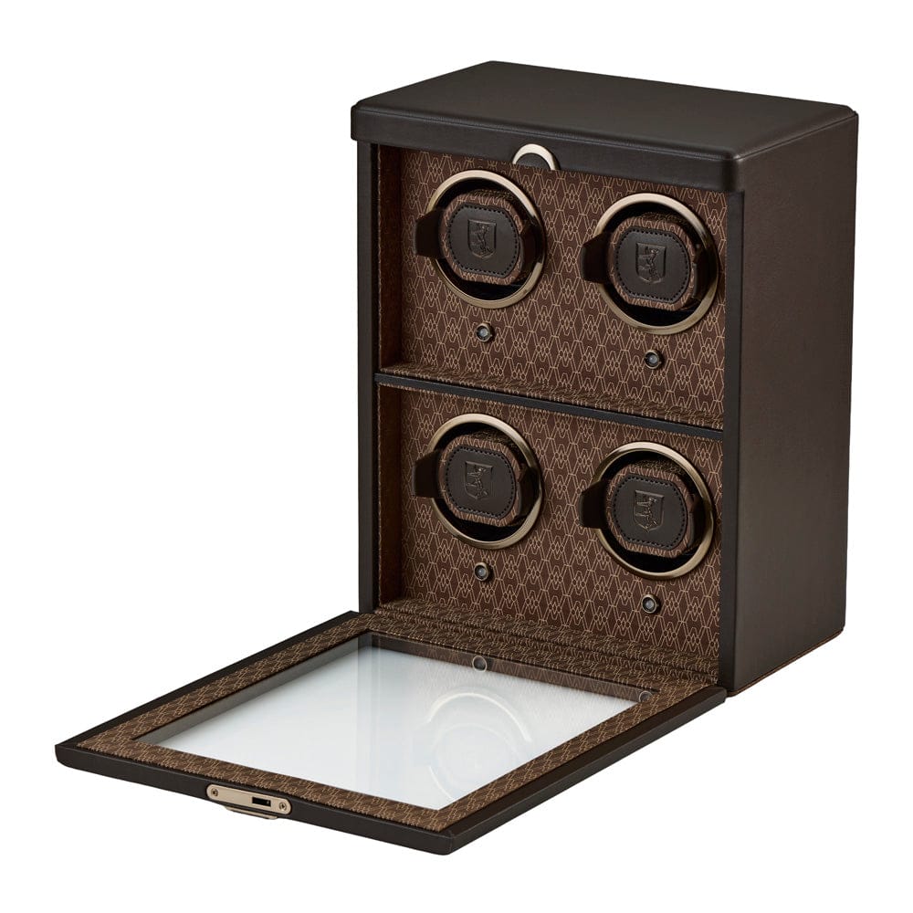 WOLF Earth 4 Piece Watch Winder in Coffee