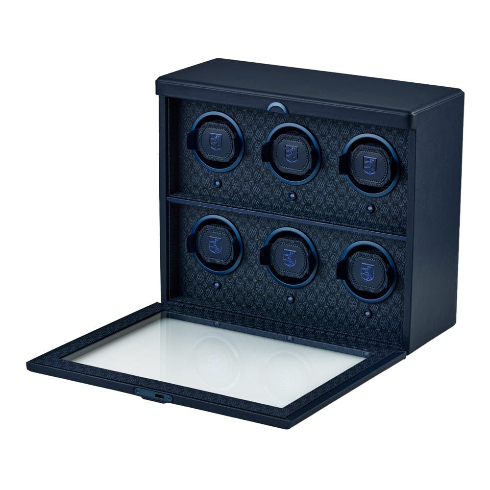 WOLF Earth 6 Piece Watch Winder in Midnight Blue