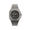 Bell & Ross BR-X5 Automatic 41mm Watch BRX5R-BL-TI/STI displays its black dial with matte black hands filled with white Super-LumiNova and a white second hand. The microblasted grade 2 titanium case features a square bezel with a screw-down crown and crown protector.