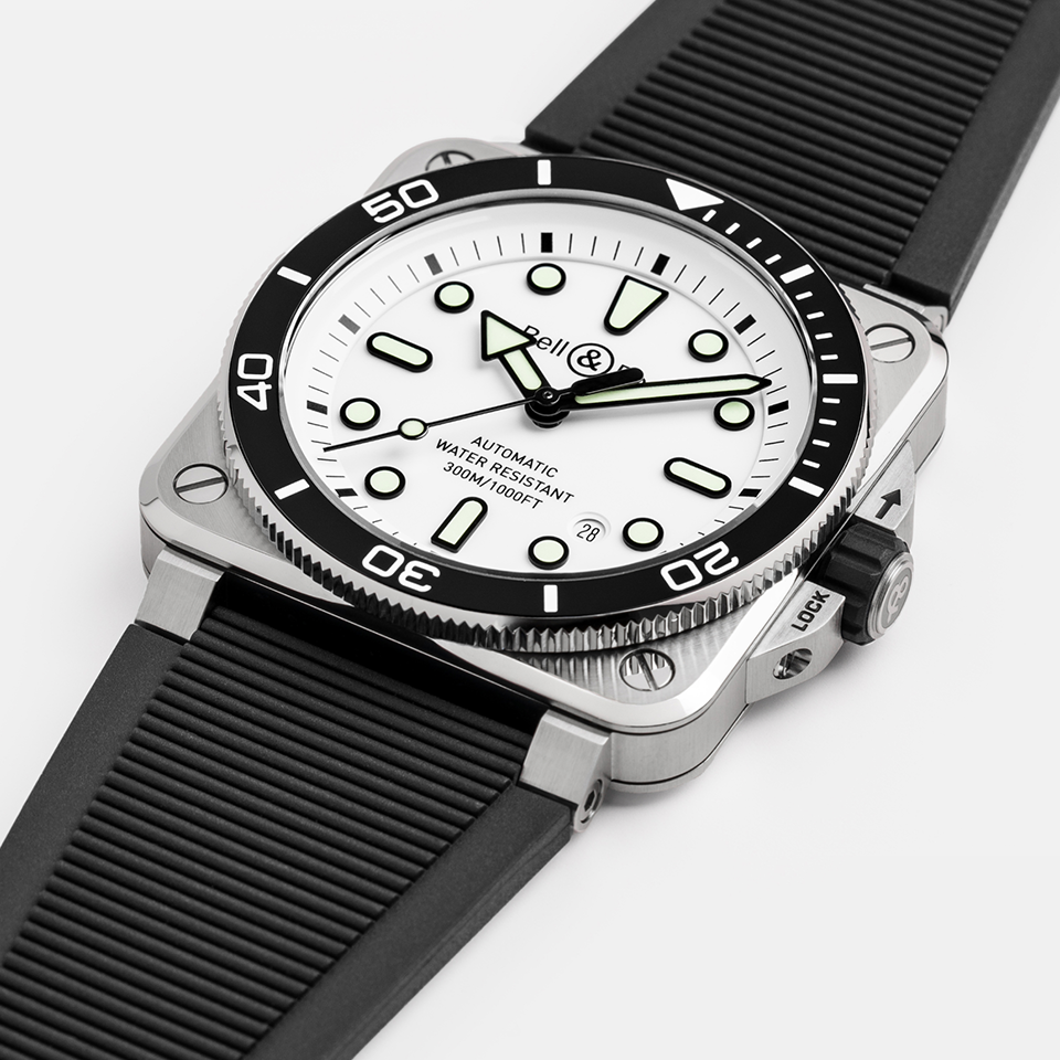 Bell & Ross BR-03 Automatic 42mm Watch BR03A-D-WH-ST/SRB