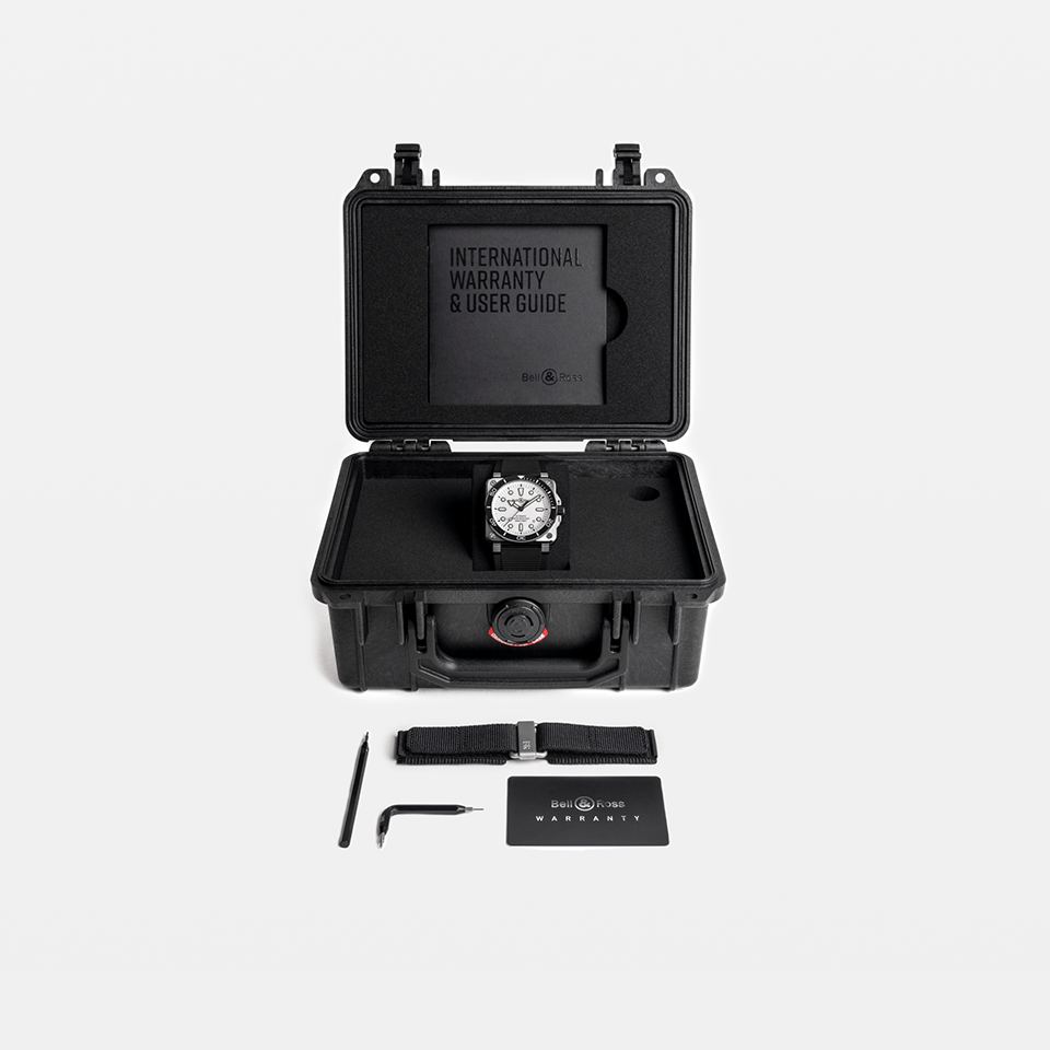 Bell & Ross BR-03 Automatic 42mm Watch BR03A-D-WH-ST/SRB