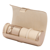 Wolf Palermo Double Watch Roll with Jewellery Pouch Rose Gold