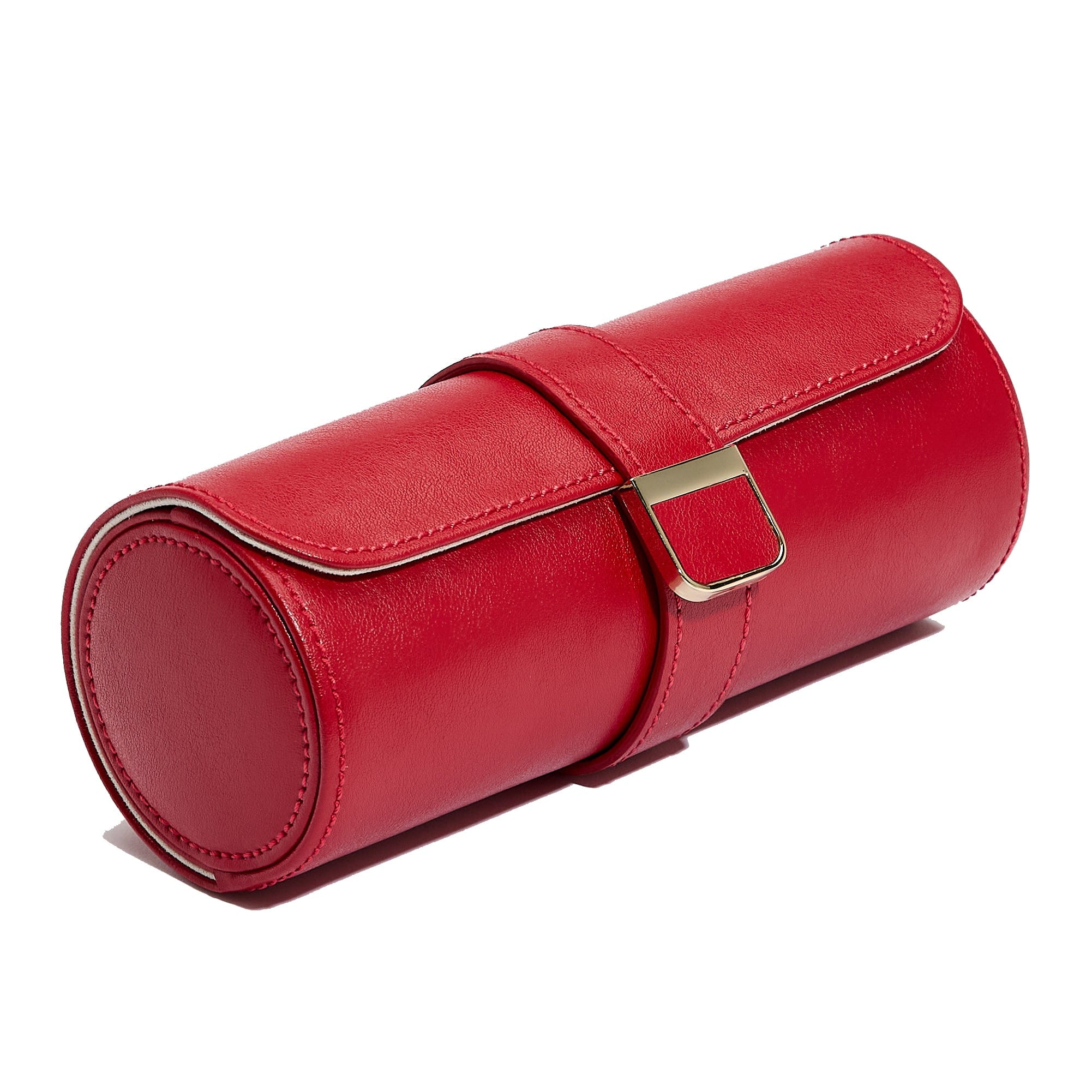 Wolf Palermo Red Double Watch Roll with Jewellery Pouch 213972
