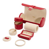 Wolf Palermo Red Double Watch Roll with Jewellery Pouch 213972