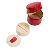 Wolf Palermo Red Double Watch Roll with Jewellery Pouch 213972