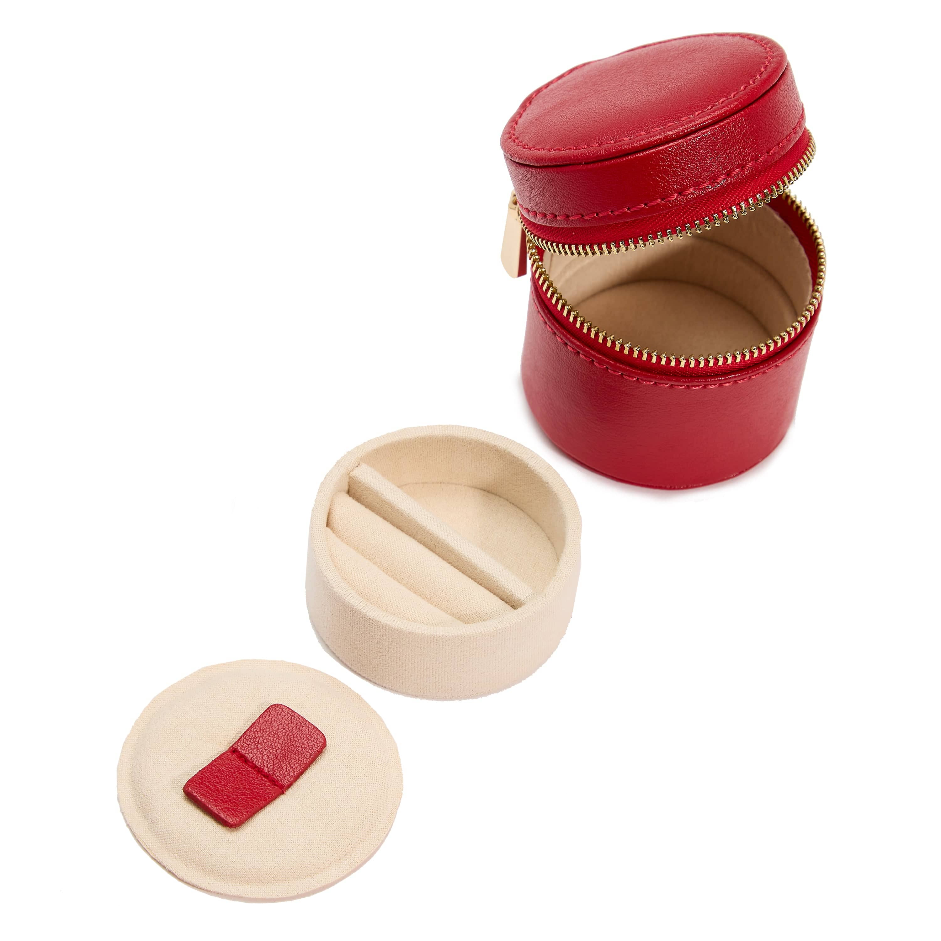 Wolf Palermo Red Double Watch Roll with Jewellery Pouch 213972