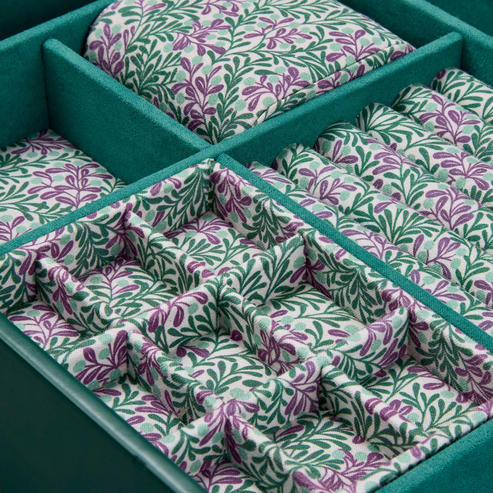 WOLF Sophia Forest Green Fruit Botanical Large Jewellery Box 399412