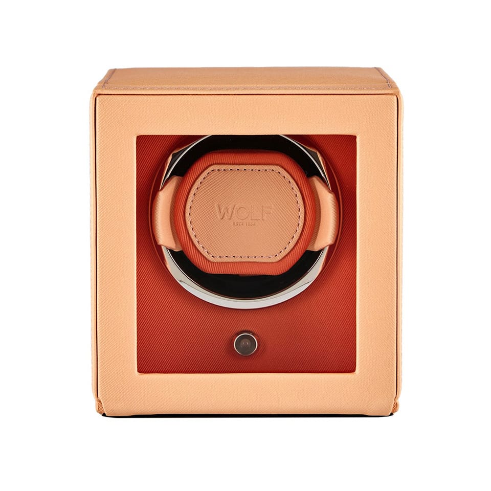WOLF Cub Single Watch Winder with Cover Orange 461162