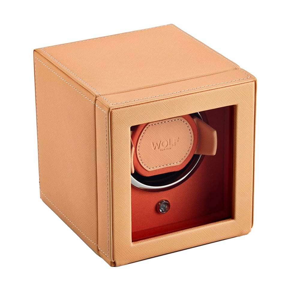 WOLF Cub Single Watch Winder with Cover Orange 461162