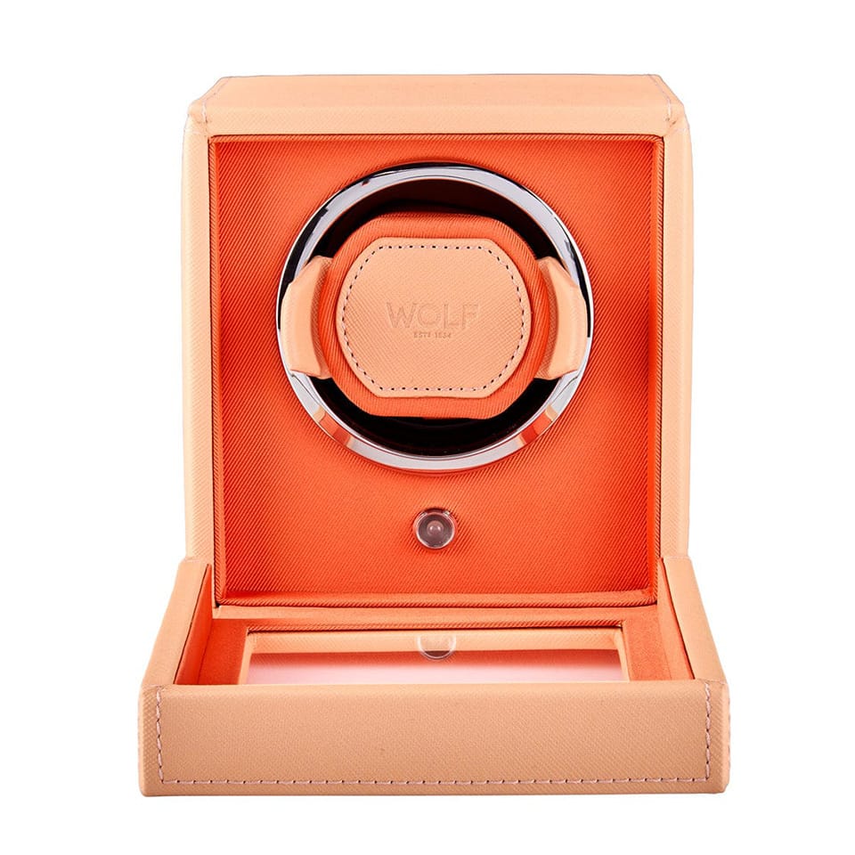 WOLF Cub Single Watch Winder with Cover Orange 461162