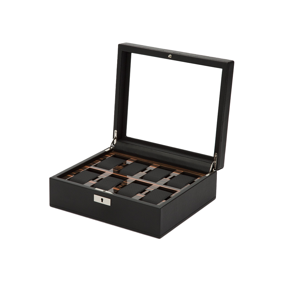 Wolf Roadster 8 Pc Watch Box Black