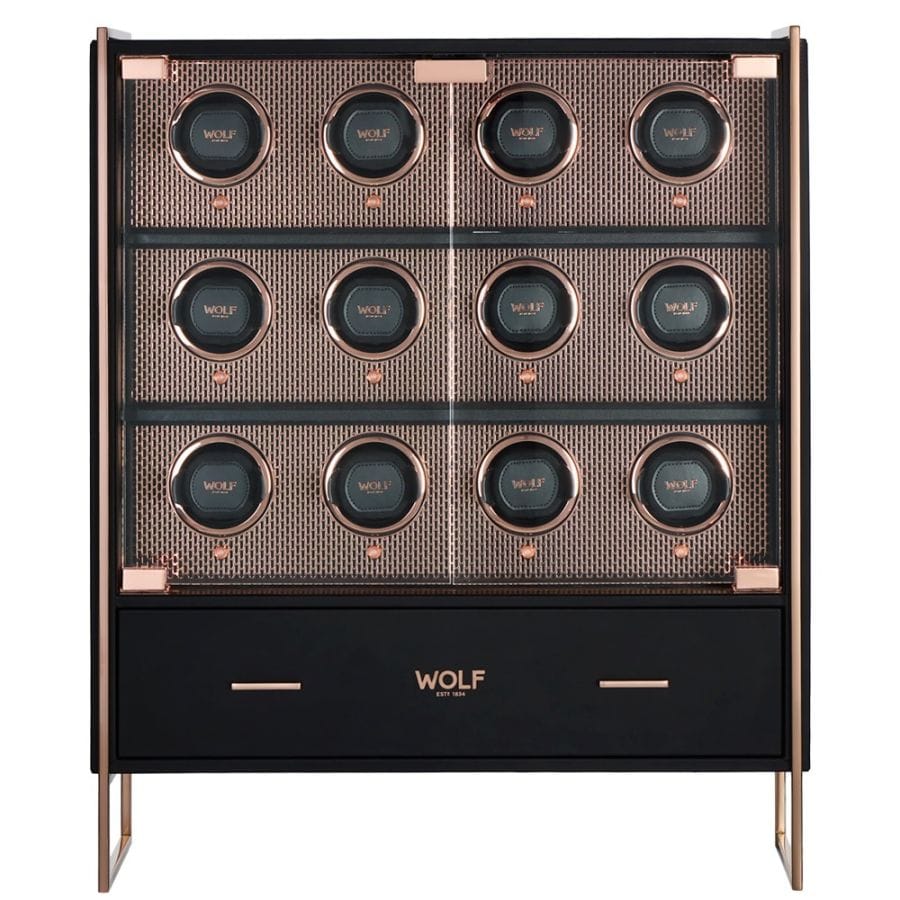 WOLF Axis 12 Piece Watch Winder Cabinet Copper 488616