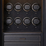 WOLF Athos 8 Piece Watch Winder and Jewellery Safe Black