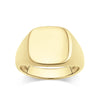 Square Signet Ring in 18ct yellow gold from Hardy Brothers Jewellers, shown front-on with its bold, squared face.