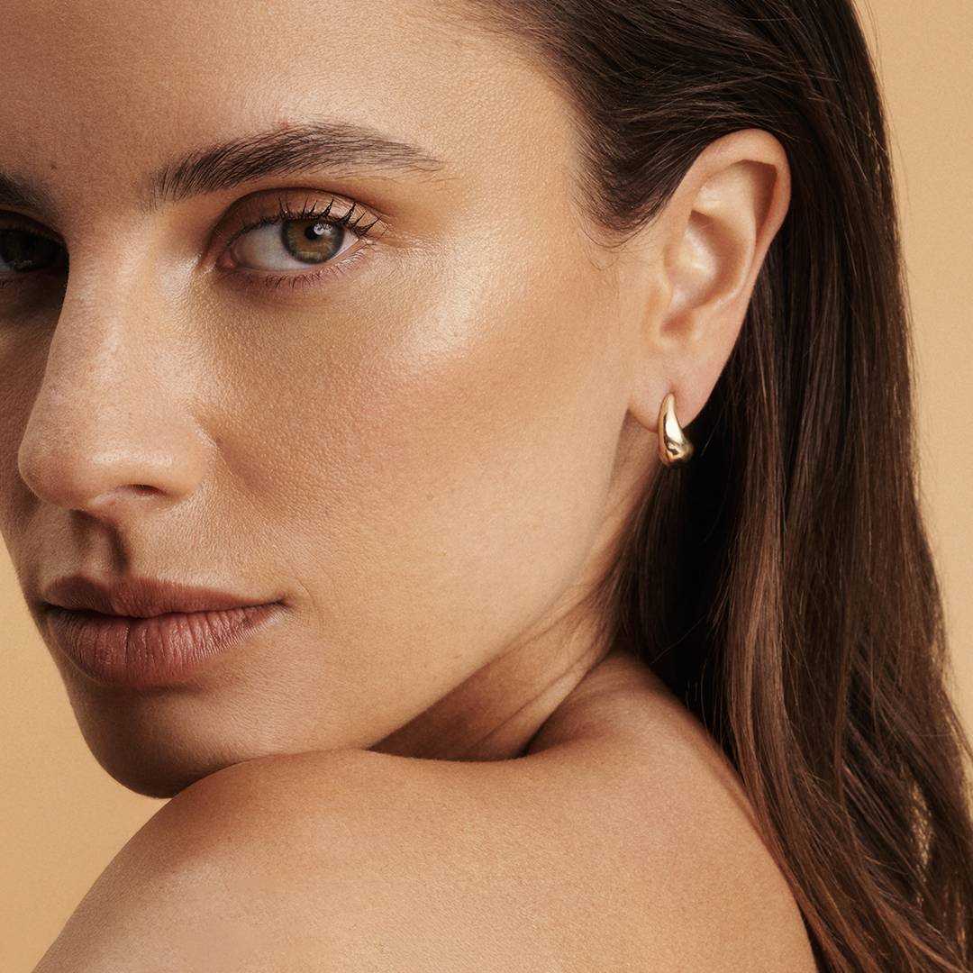 Dome Hoop Earrings in 18ct Yellow Gold