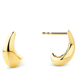 Dome Hoop Earrings in 18ct Yellow Gold