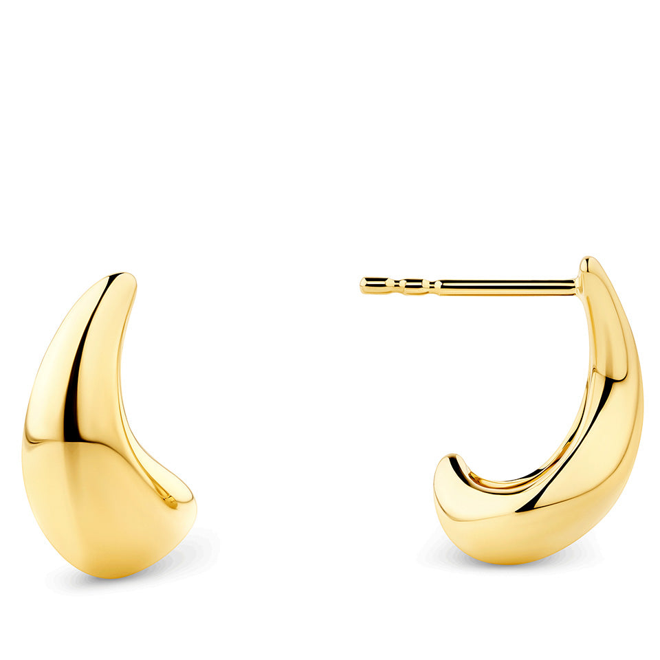 Dome Hoop Earrings in 18ct Yellow Gold