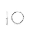 Quintessential Hoop Earrings in 18ct white gold from Hardy Brothers Jewellers, shown side-on to highlight the rounded hoop profile.
