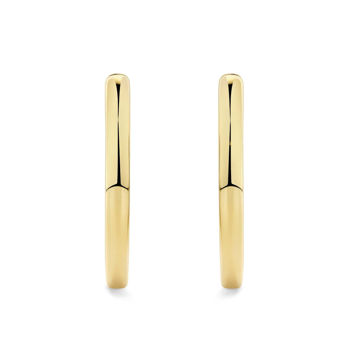 Quintessential Hoop Earrings in 18ct yellow gold from Hardy Brothers Jewellers, shown front-facing as a pair.