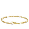 Trombone Link Bracelet with Swivel in 18ct yellow gold from Hardy Brothers Jewellers, shown in full length with its swivel clasp.