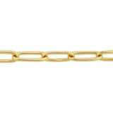 Close-up detail of the Paperclip Bracelet in 18ct yellow gold by Hardy Brothers, highlighting the polished, elongated paperclip links.