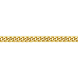 Close-up detail of the Miami Link Chain in 18ct yellow gold by Hardy Brothers, highlighting the polished, interlocked link design. 4FLACM04