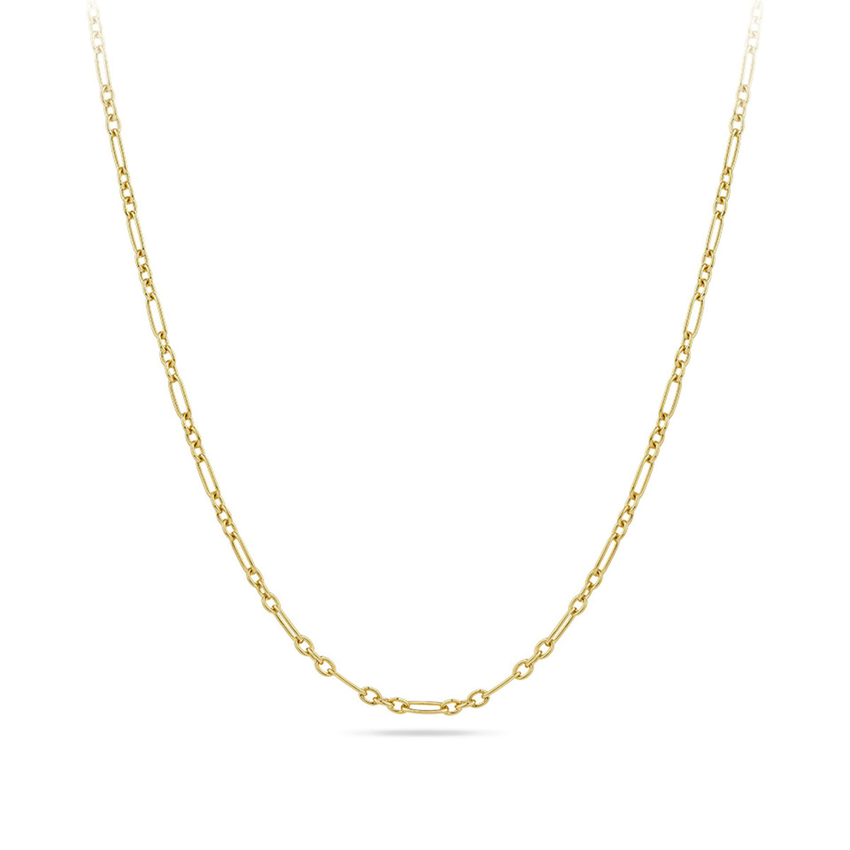 45cm Trombone Link Necklace in 18ct Yellow Gold
