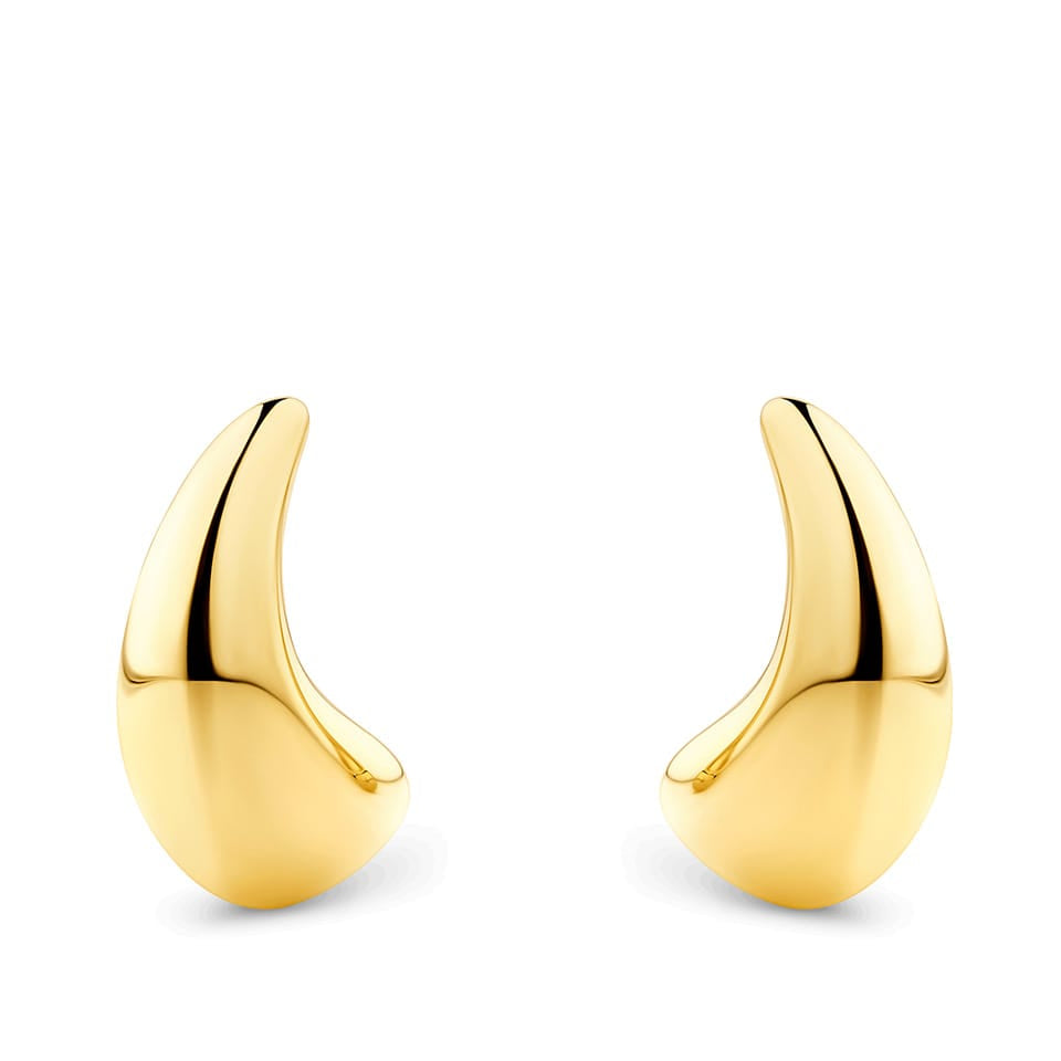 Dome Hoop Earrings in 18ct Yellow Gold