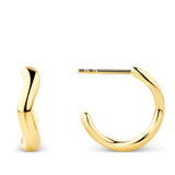 Wave Hoop Earrings in 18ct Yellow Gold