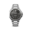 Speake Marin Ripples Black Original Automatic 40.30mm Watch 604015040 shown front on, with its black dial finished in the Maison's signature ripple texture. The stainless steel case features a rounded square bezel and an integrated stainless steel bracelet.