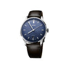 Oris Artelier Date Automatic 38mm Watch 01 733 7810 4055-07 6 20 17FC — The blue dial features clean, uncluttered lines with applied baton hour markers and a date window for easy legibility.