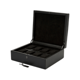 Wolf British Racing Green 8 Piece Watch Box Black