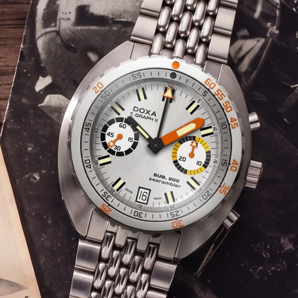 DOXA SUB 200 T-GRAPH II Searambler Automatic Chronograph 42mm Watch 806.10.021.10
