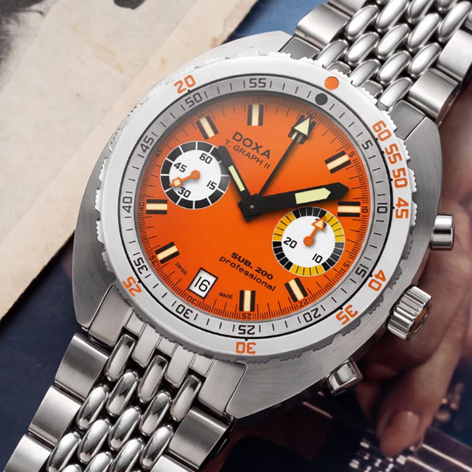 DOXA SUB 200 T-GRAPH II Professional Automatic Chronograph 42mm Watch 806.10.351.10