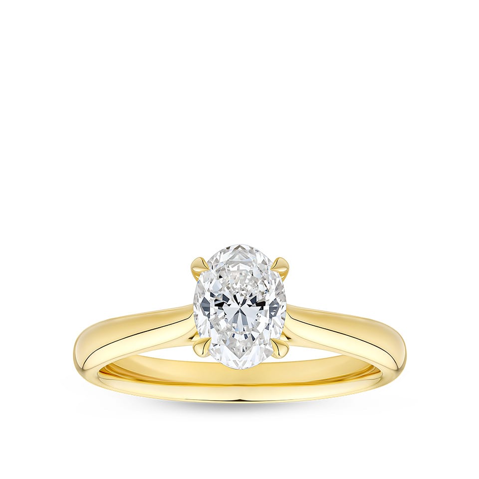 Oval Cut Diamond Engagement Ring in 18ct Yellow Gold