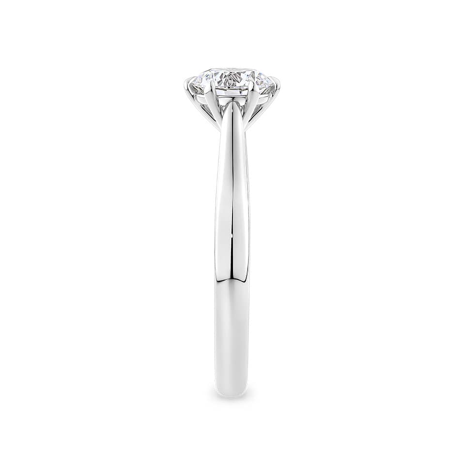 Round Brilliant Cut Diamond Engagement Ring in 18ct White Gold