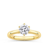 Round Brilliant Cut Diamond Engagement Ring in 18ct Yellow Gold