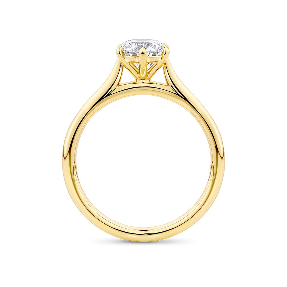 Round Brilliant Cut Diamond Engagement Ring in 18ct Yellow Gold