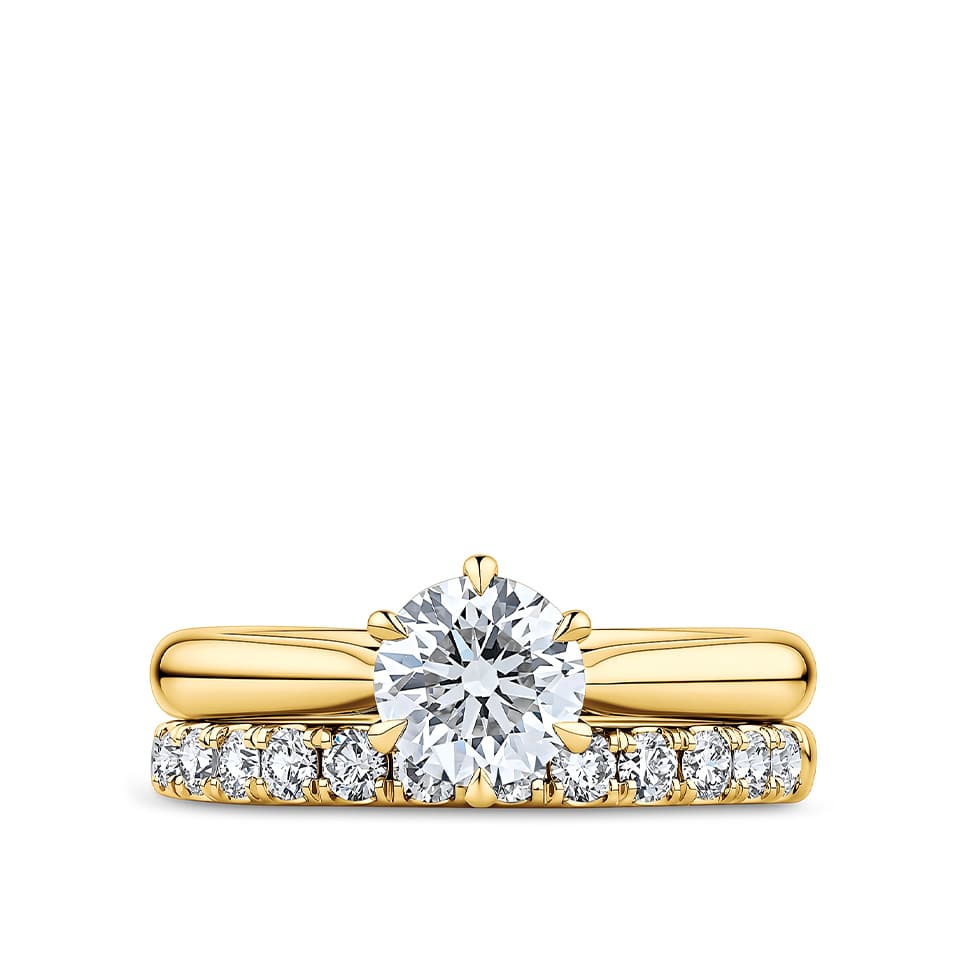 0.52 Carat Diamond Pave Wedding Band in 18ct Yellow Gold