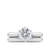 Round Brilliant Cut Diamond Engagement Ring in 18ct White Gold